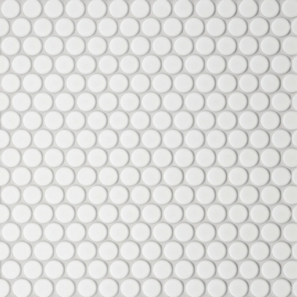 Picture of Bedrosians - Le Cafe Mosaic Penny Round White Matte