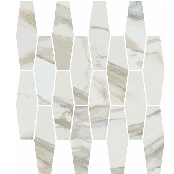 Picture of Happy Floors - Stratus Elongated Hexagon Mosaic Oro Natural