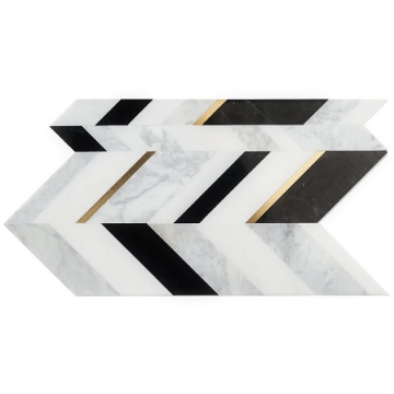 Picture of SOHO Studio Corp - Zayden Nero Blanco - White Carrara Nero Marquina Asian Statuary & Brass