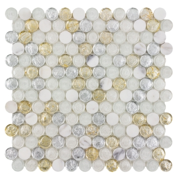 Picture of Anthology Tile - Chic Penny Round Mosaic Tuscan Sun