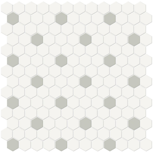Picture of Tesoro - Soho Mosaic Hex 1 Mosaic White & Soft Sage