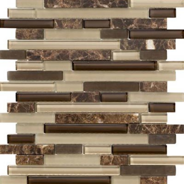 Picture of Marazzi - Crystal Stone ll Mosaic Random Linear Espresso Mosaic Strip