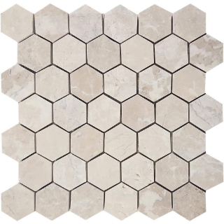Picture of Tesoro - Pietra Antica Antiqued Stones Hexagon Mosaic 2 Chateaux
