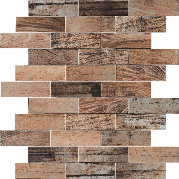 Picture of Bati Orient - Wood Look Mosaic 1x4 Beige Brown Mix