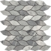 Picture of Bati Orient - Marble Elongated Hexagon Ice Grey Leaves