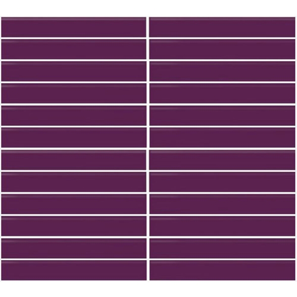 Picture of Daltile - Color Wheel Mosaic Straight Joint 1 x 6 Plum Crazy