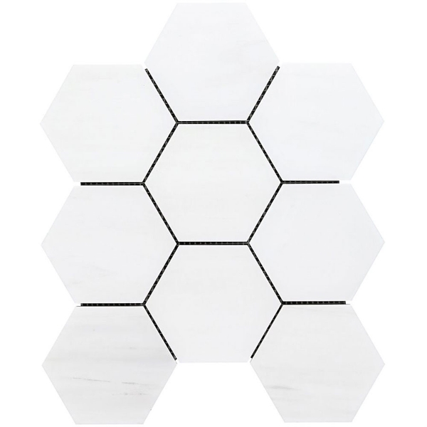 Picture of SOHO Studio Corp - Bianco Dolomite Hexagon Mosaic Bianco Dolomite