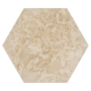 Picture of Elon Tile & Stone - Limestone Hexagon Tile Cross-Cut Light Ivory Travertine Honed