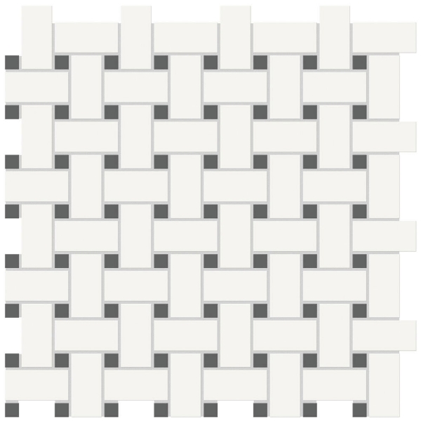 Picture of Tesoro - Soho Basketweave Mosaic White & Retro Black