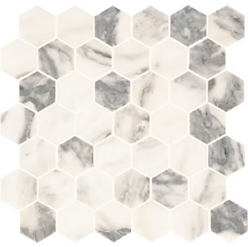 Picture of Daltile - Eclessia Hexagon Mosaic Arabescato Argento