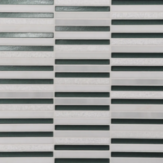 Picture of Bedrosians - Kaikos Stacked Mosaic Dark Green Oriental White