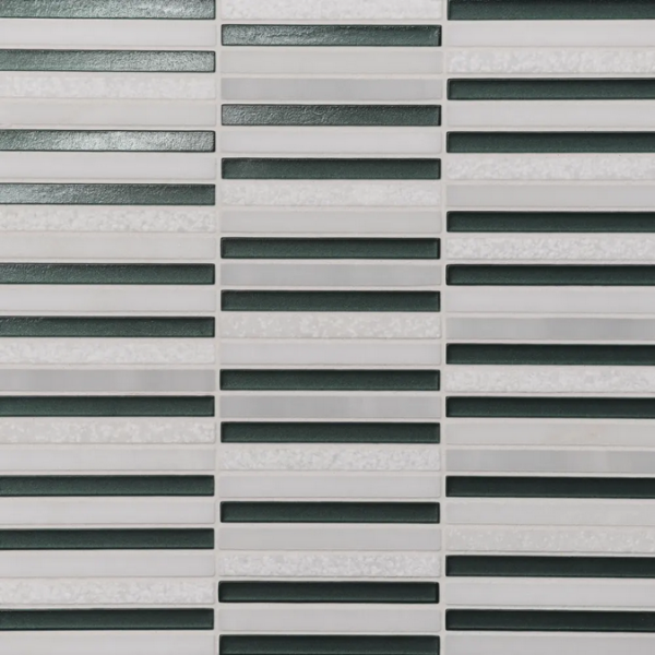 Picture of Bedrosians - Kaikos Stacked Mosaic Dark Green Oriental White