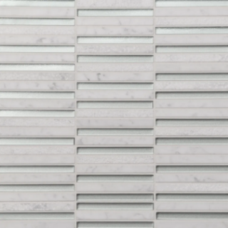 Picture of Bedrosians - Kaikos Stacked Mosaic Silver White Carrara