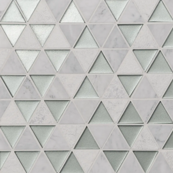 Picture of Bedrosians - Kaikos Triangle Mosaic Silver White Carrara
