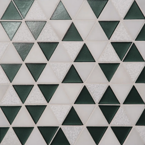 Picture of Bedrosians - Kaikos Triangle Mosaic Dark Green Oriental White