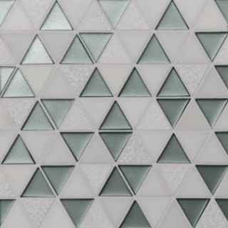 Picture of Bedrosians - Kaikos Triangle Mosaic Light Green Oriental White