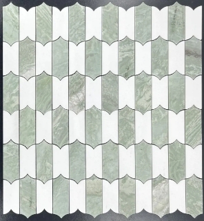 Picture of Elon Tile & Stone - Regalia Mosaics Emerald Green White Thassos