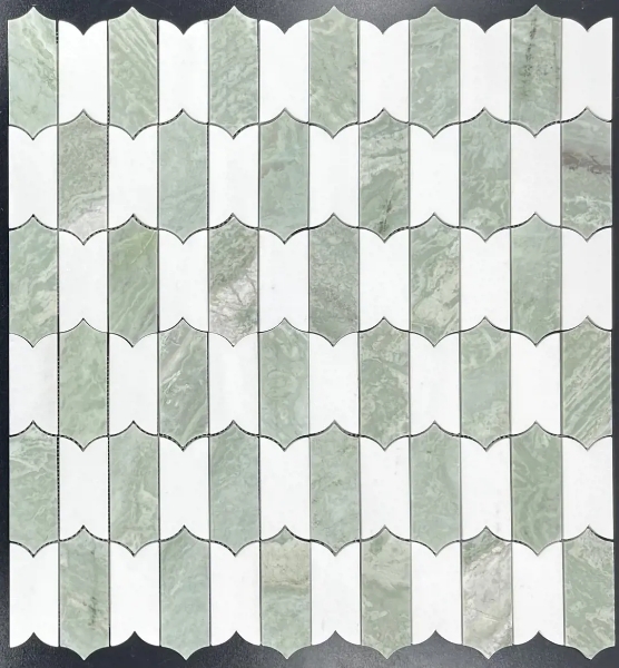 Picture of Elon Tile & Stone - Regalia Mosaics Emerald Green White Thassos
