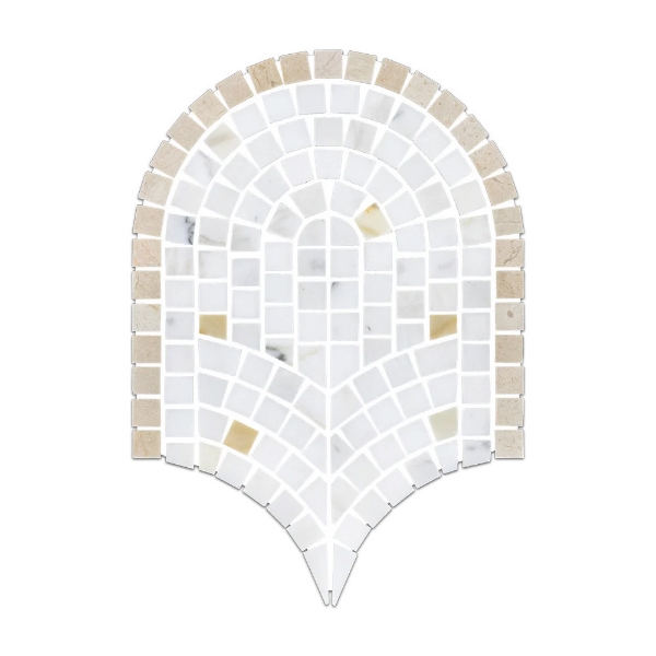 Picture of Elon Tile & Stone - Curvosa Mosaics Calacatta Gold Crema Marfil Honed