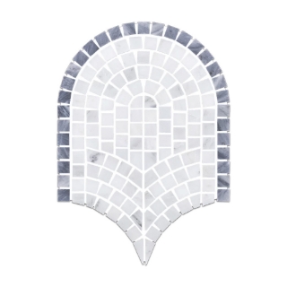 Picture of Elon Tile & Stone - Curvosa Mosaics Pearl White Bardiglio Nuvolato Honed