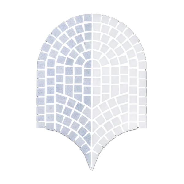 Picture of Elon Tile & Stone - Curvosa Mosaics Blue Celeste Dual Curvosa White Thassos Honed