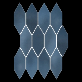 Picture of Elon Tile & Stone - Lagos 2 x 6 Picket Mosaic Blue Picket Glossy