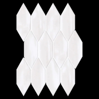 Picture of Elon Tile & Stone - Lagos 2 x 6 Picket Mosaic White Picket Glossy