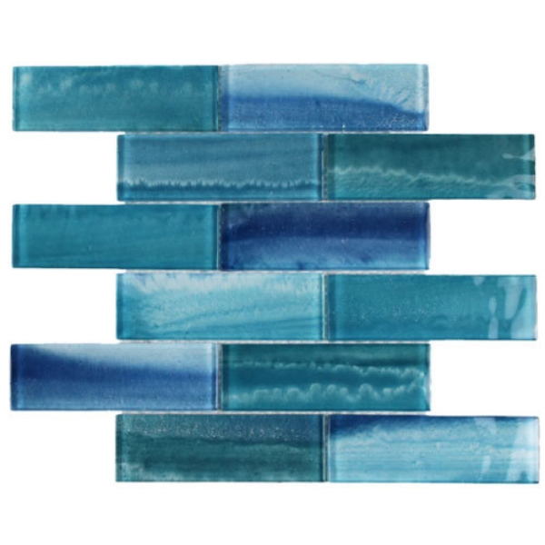 Picture of Tesoro - Gemstone 2 x 6 Staggered Mosaic Aquamarine