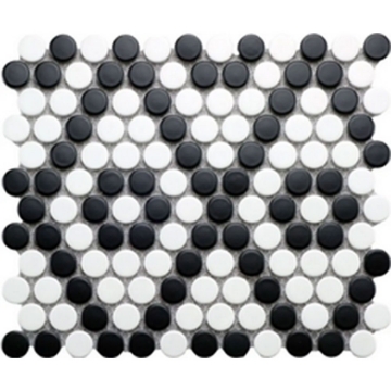 Picture of Roca - CC Mosaics Black White Matte Pennyround