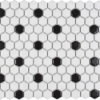 Picture of Roca - CC Mosaics Black White Matte Small Hexagon