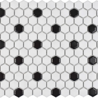 Picture of Roca - CC Mosaics Black White Matte Small Hexagon