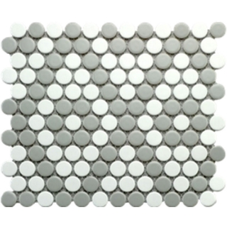 Picture of Roca - CC Mosaics Gray White Matte Pennyround