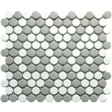 Picture of Roca - CC Mosaics Gray White Matte Pennyround
