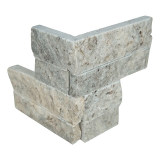 Picture of MS International - RockMount Stacked Stone M-Series Corner Panels Silver Travertine