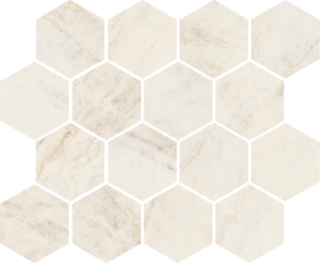 Picture of Tesoro - Oyster Hexagon Mosaic Pearl White