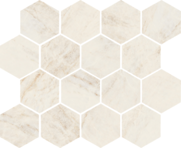 Picture of Tesoro - Oyster Hexagon Mosaic Pearl White