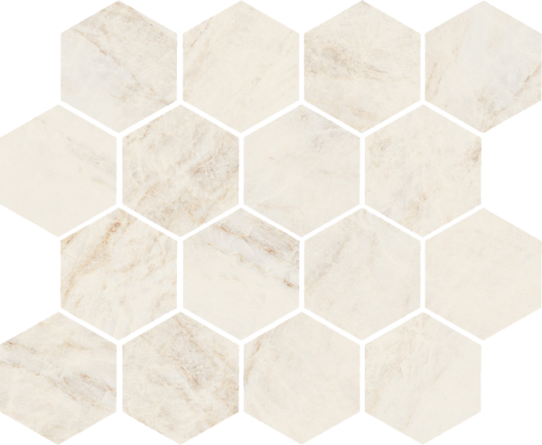 Picture of Tesoro - Oyster Hexagon Mosaic Pearl White