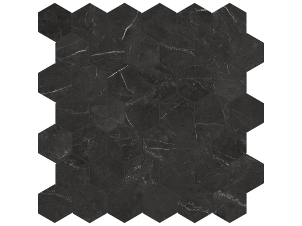 Picture of Tesoro - La Marca 2 Hex Mosaic Matte Nero Venato
