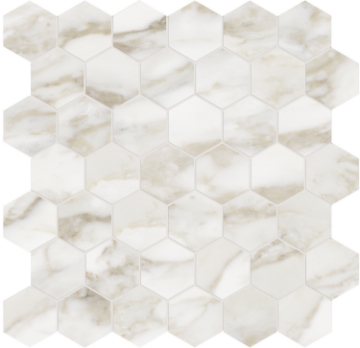 Picture of Tesoro - La Marca 2 Hex Mosaic Polished Calacatta Paonazzo