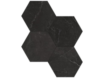 Picture of Tesoro - La Marca 6 Hex Mosaic Matte Nero Venato