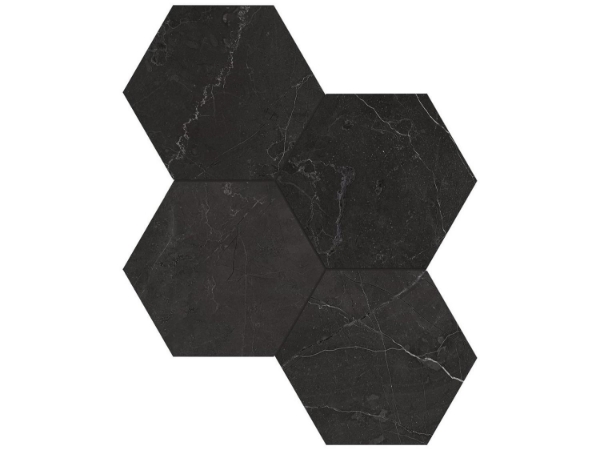 Picture of Tesoro - La Marca 6 Hex Mosaic Matte Nero Venato
