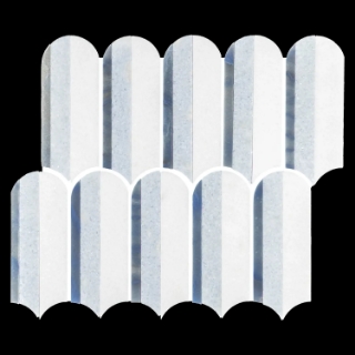 Picture of Elon Tile & Stone - Wave Mosaics White Thassos Azul Macauba Blue Celeste Polished