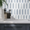 Picture of Elon Tile & Stone - Wave Mosaics White Thassos Azul Macauba Blue Celeste Polished