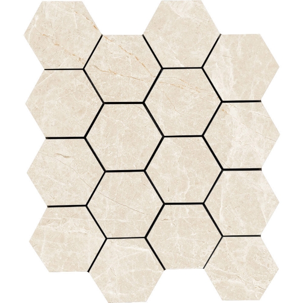 Picture of Tesoro - Lucca Hexagon Mosaic Crema Marfil Matte