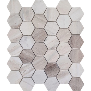 Picture of Tesoro - Pietra Antica Select Polished Travertine Hexagon Mosaic Skyline
