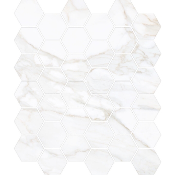 Picture of Tesoro - Paonazzo Hexagon Mosaic Calacatta Gold