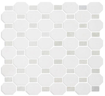 Picture of Tesoro - Metro Blend Thassos Octagon Dot Thassos Green Dot