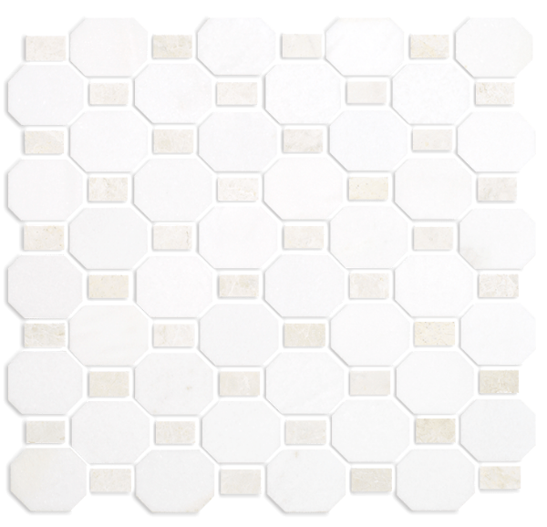 Picture of Tesoro - Metro Blend Thassos Octagon Dot Thassos Nova Dot